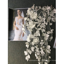 Вышивка Белый кружево ручной работы для свадебное платье 21